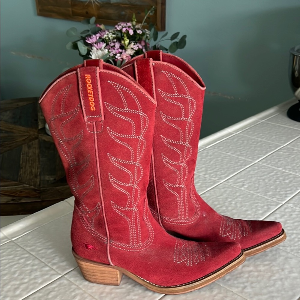 Rocket Dog Cherry Red Cowboy Boots